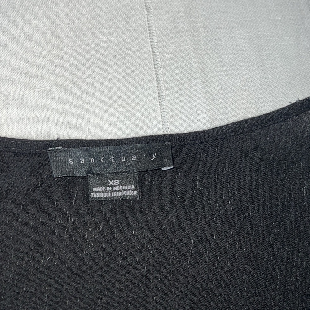 Euc Sanctuary Drawstring Button Down Shirt Sleeve… - image 4